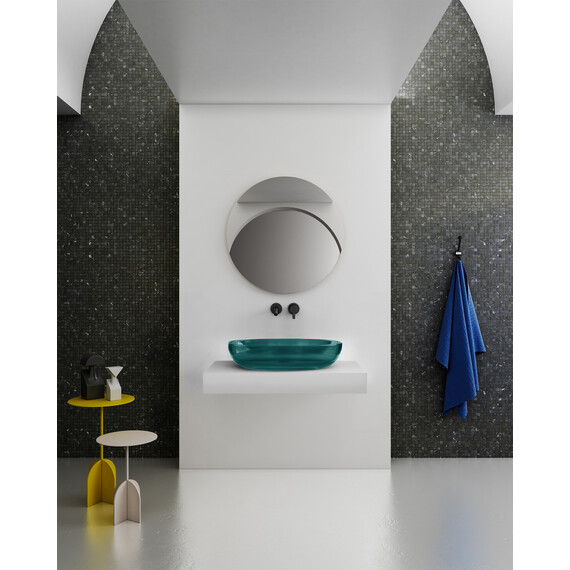 Раковина-чаша прозрачная Abber Kristall 60 см AT2801Aquamarin, бирюзовый фото 4