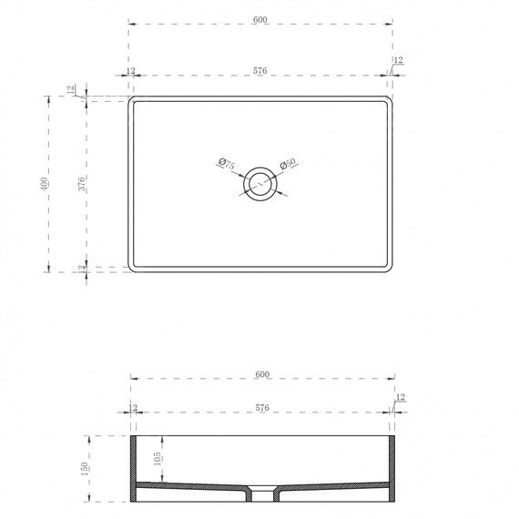 Раковина-чаша прозрачная Abber Kristall 60 см AT2803Saphir, синий фото 4