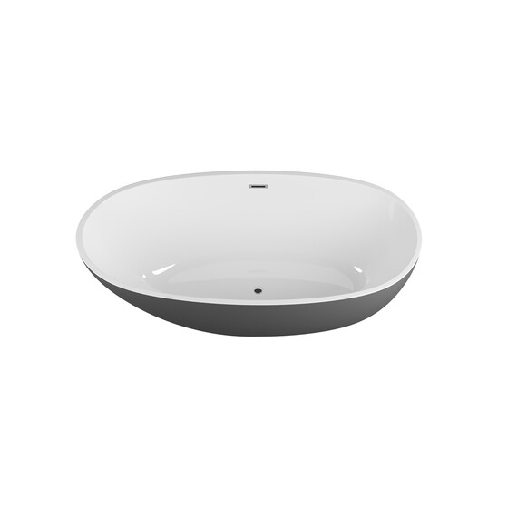 Ванна отдельностоящая Grossman Fly 170x75 см GR-1104MB, чёрный/белый матовый фото 2