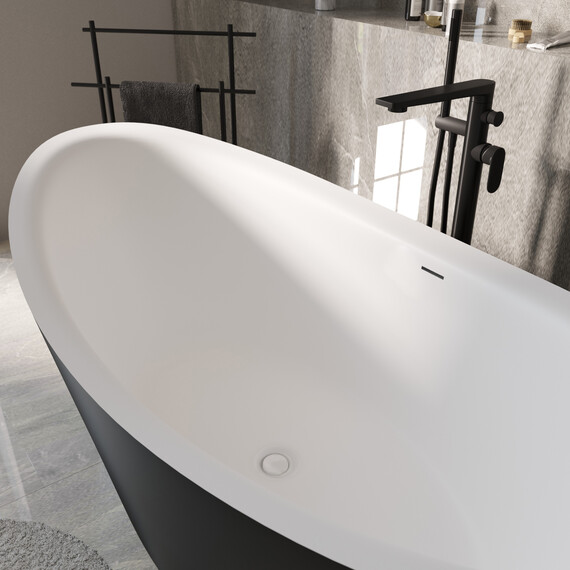 Ванна отдельностоящая Grossman Galaxy 180x85 см GR-1402MB, черный матовый фото 5