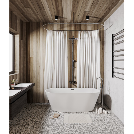 Ванна отдельностоящая Grossman Forta 170x75 см GR-1503M, белый матовый фото 4