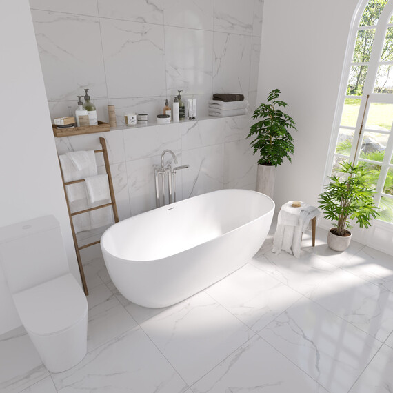 Ванна отдельностоящая Grossman Classic 170x80 см GR-2501M, белый матовый фото 2