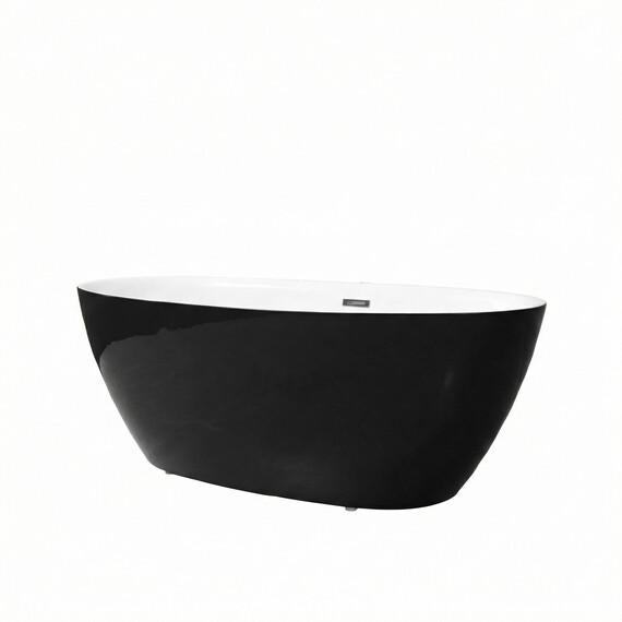 Ванна отдельностоящая Grossman Classic 170x87 см GR-2503MB, черный матовый фото 2