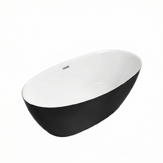 Ванна отдельностоящая Grossman Classic 170x87 см GR-2503MB, черный матовый фото 3