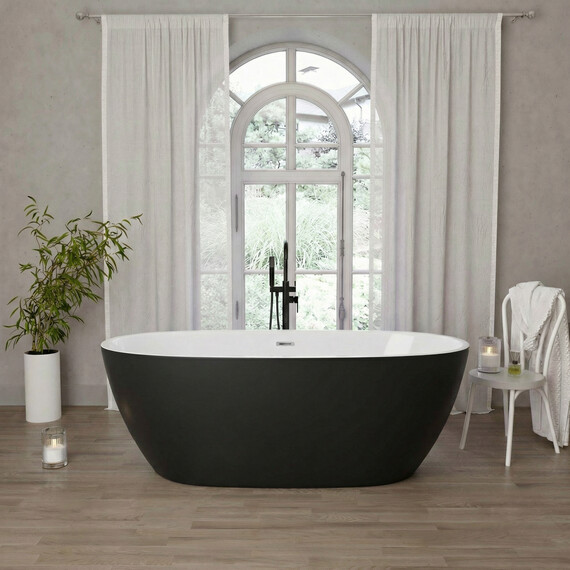 Ванна отдельностоящая Grossman Classic 170x87 см GR-2503MB, черный матовый фото 4