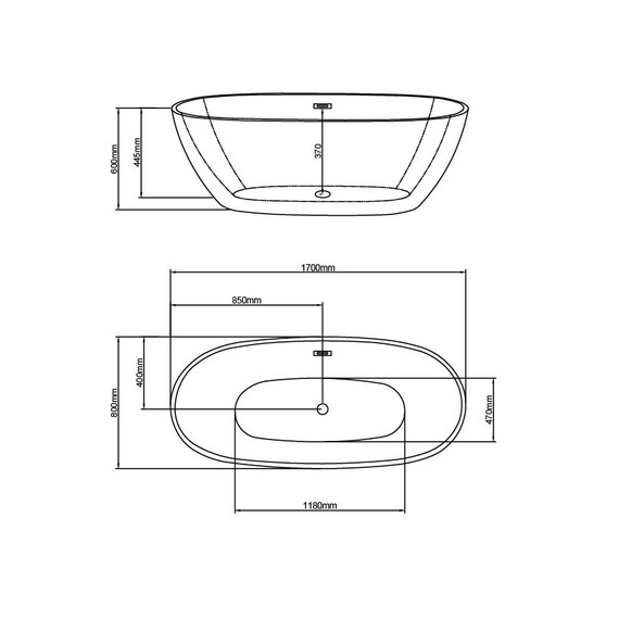 Ванна отдельностоящая Grossman Cristal 170x80 см GR-2504F фото 4
