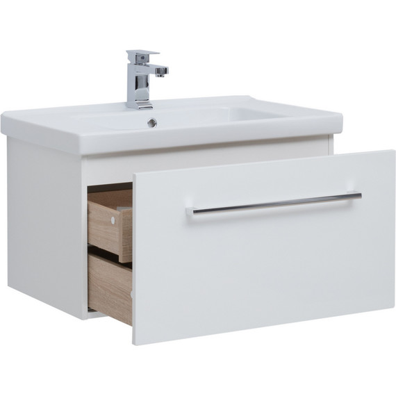 Тумба подвесная с раковиной Dreja Big Inn 80 см 77.0203W, белый фото 5