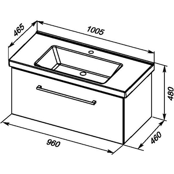 Тумба подвесная с раковиной Dreja Big Inn 100 см 77.0206D, дуб кантри фото 2