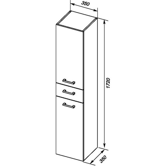 Пенал подвесной Dreja 35 см 77.0304D, дуб кантри фото 4