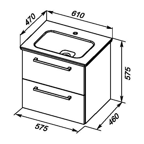 Тумба подвесная с раковиной Dreja Gio 60 см 77.0101W, белый - 2 Тумба подвесная с раковиной Dreja Gio 60 см 77.0101W, белый фото 2