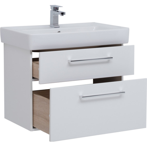 Тумба подвесная с раковиной Dreja Q Max 80 см 77.0007W, белый фото 4