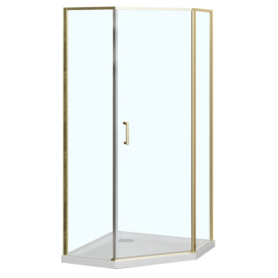 Душевое ограждение Azario SAKURA 90х90 см AZ-21C-90-BGL-CL, золото брашированное/прозрачное фото 2