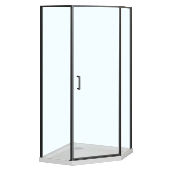 Душевое ограждение Azario SAKURA 90х90 см AZ-21C-90-MB-CL, чёрный матовый/прозрачное фото 2