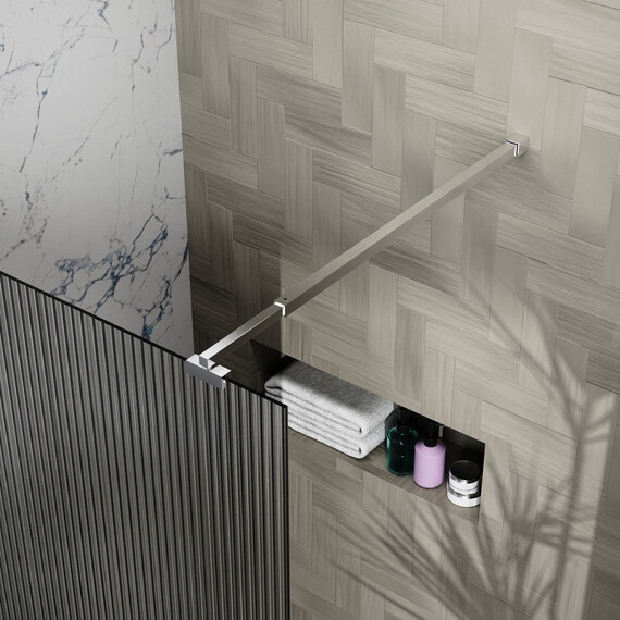 Душевая перегородка Azario Walk-in 110 см AZ-251-110-CH-CRF (стекло 8 мм) хром/рифленое фото 5