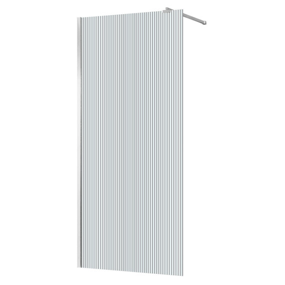 Душевая перегородка Azario Walk-in 90 см AZ-251-90-CH-CRF (стекло 8 мм) с кронштейном в комплекте, хром/рифленое фото 