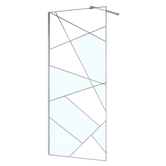 Душевая перегородка Azario Walk-in 110 см AZ-271-110-CH-CGP (стекло 8 мм) хром/узор фото 