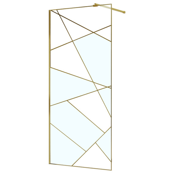 Душевая перегородка Azario Walk-in 120 см AZ-271-120-BGL-CGP (стекло 8 мм) золото брашированное/узор фото 