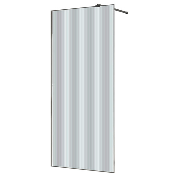 Душевая перегородка Azario Walk-in 90 см AZ-271-90-MGR-CRF (стекло 8 мм) графит матовый/рифленое фото 