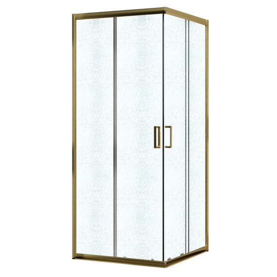 Душевое ограждение Azario PARIS 90х90 см AZ-R06-90-BGL-CHC, золото брашированное/стекло "Шиншилла" фото 