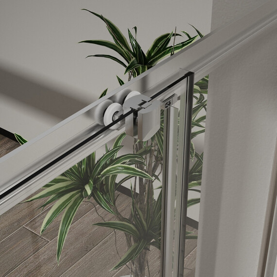 Душевое ограждение Azario PARIS 90х90 см AZ-R06-90-MB-CHC, чёрный матовый/стекло "Шиншилла" фото 4