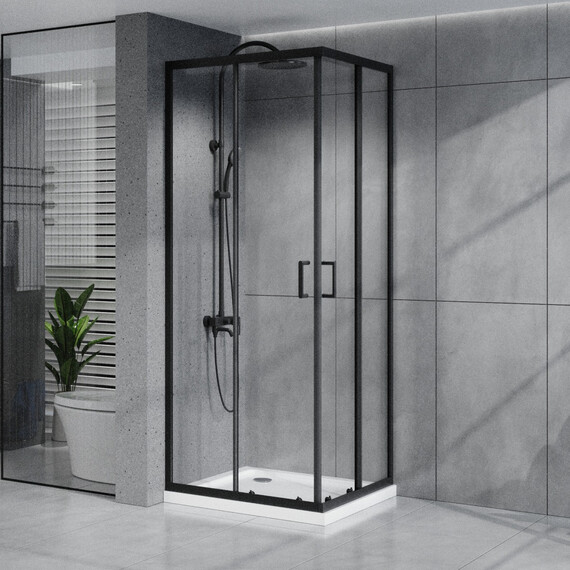 Душевое ограждение Azario VIENNA 90х90 см AZ-R36-90-MB-CL, чёрный матовый/прозрачное фото 7