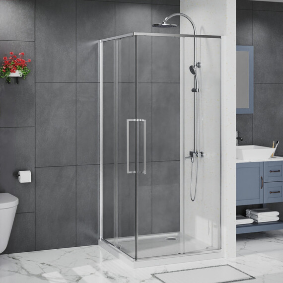 Душевое ограждение Azario SHANGHAI 90x90 см AZ-R43-90-CH-CL, хром/прозрачное фото 4