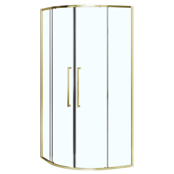 Душевое ограждение Azario SHANGHAI 100x100 см AZ-S43-100-BGL-CL, золото брашированное/прозрачное фото 