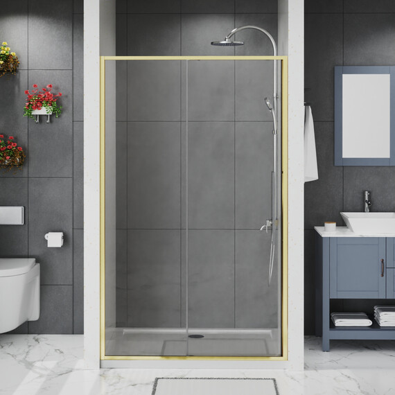 Душевая дверь Azario SHANGHAI 120 см AZ-Y43-120-BGL-CL, золото брашированное/прозрачное фото 6