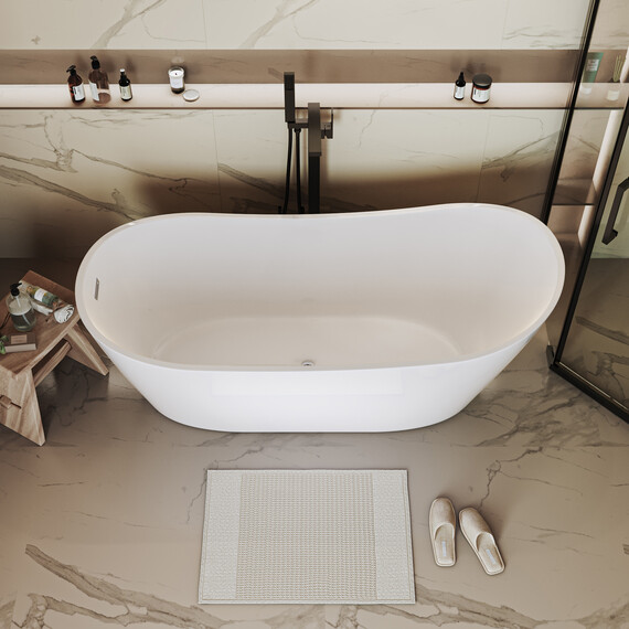 Ванна отдельностоящая Grossman Galaxy 170x75 см GR-2102M, белый матовый фото 5