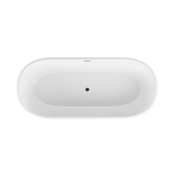 Ванна отдельностоящая Grossman Forta 172x77 см GR-27021MB, чёрный/белый матовый фото 3