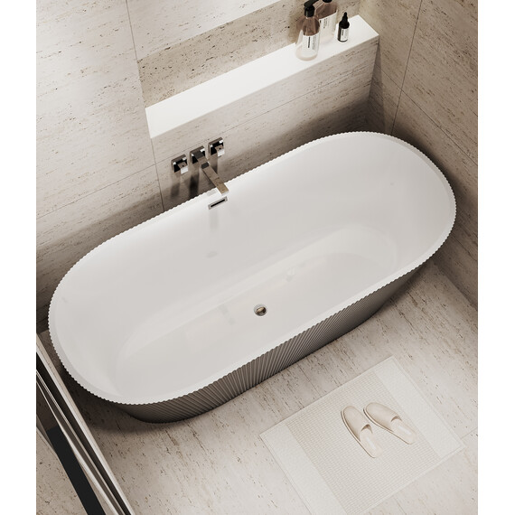 Ванна отдельностоящая Grossman Forta 172x77 см GR-27021MB, чёрный/белый матовый фото 6