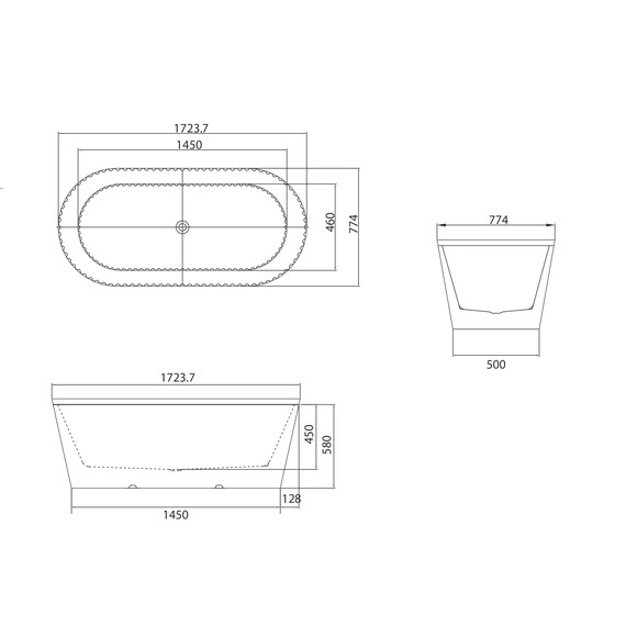 Ванна отдельностоящая Grossman Forta 172x77 см GR-27021 фото 7