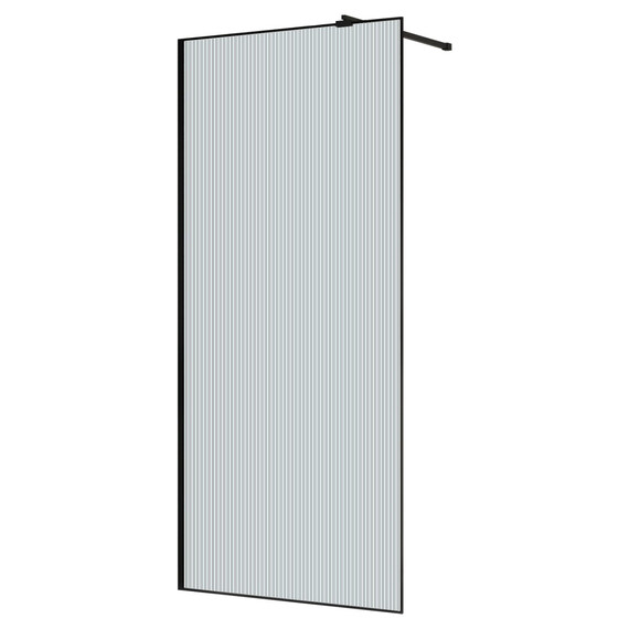 Душевая перегородка Azario Walk-in 100 см AZ-271-100-MВ-CRF (стекло 8 мм) чёрный матовый/рифленое фото 