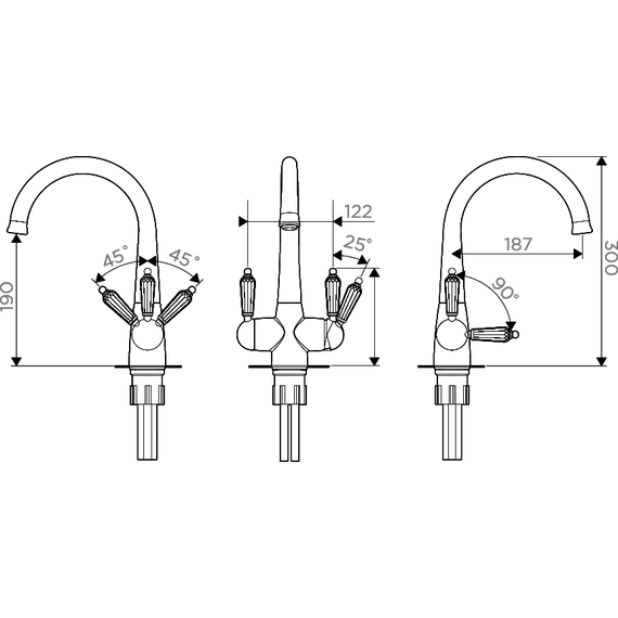 Смеситель для кухни Omoikiri для кухни Omoikiri Okinawa-G 4994016, золото фото 8