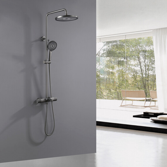 Душевая стойка с термостатом Abber Thermostat AF8516NG, никель, Цвет производителя: никель фото 2