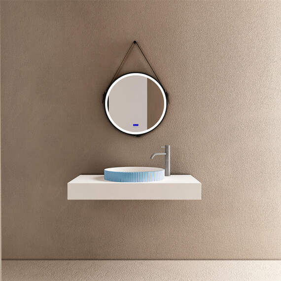 Раковина-чаша Abber Stein 40 см AS2604Blau, голубой фото 3