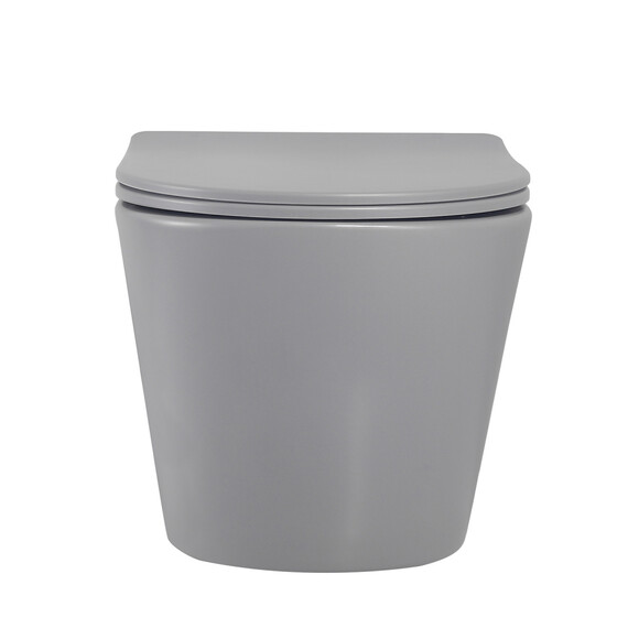 Унитаз подвесной безободковый Abber Bequem AC1102MG с крышкой микролифт, серый матовый, Цвет производителя: серый фото 14