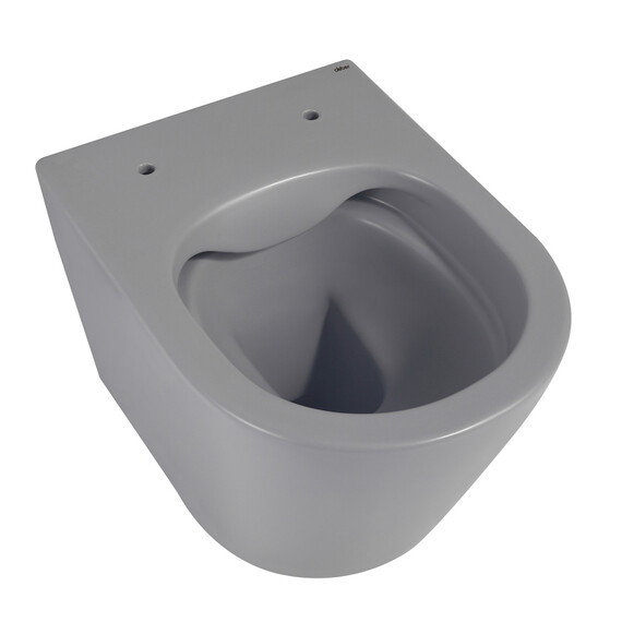 Унитаз подвесной безободковый Abber Bequem AC1102MG с крышкой микролифт, серый матовый, Цвет производителя: серый фото 8