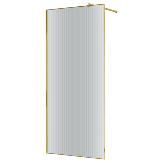 Душевая перегородка Azario Walk-in 90 см AZ-271-90-BGL-CRF (стекло 8 мм) золото брашированное/рифленое фото 