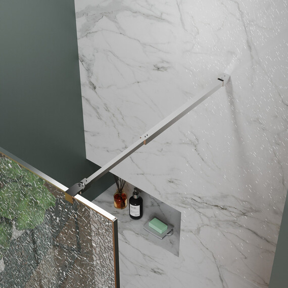 Душевая перегородка Azario Walk-in 100 см AZ-275-100-CH-CBR (стекло 13 мм) хром/"Битое стекло" фото 4