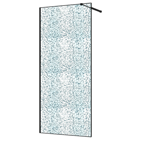 Душевая перегородка Azario Walk-in 100 см AZ-275-100-MВ-CBR (стекло 13 мм) чёрный матовый/"Битое стекло" фото 