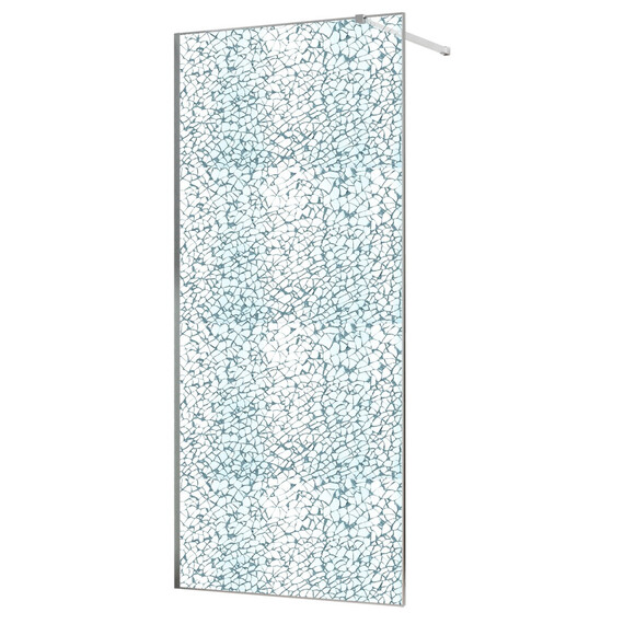 Душевая перегородка Azario Walk-in 120 см AZ-275-120-CH-CBR (стекло 13 мм) хром/"Битое стекло" фото 