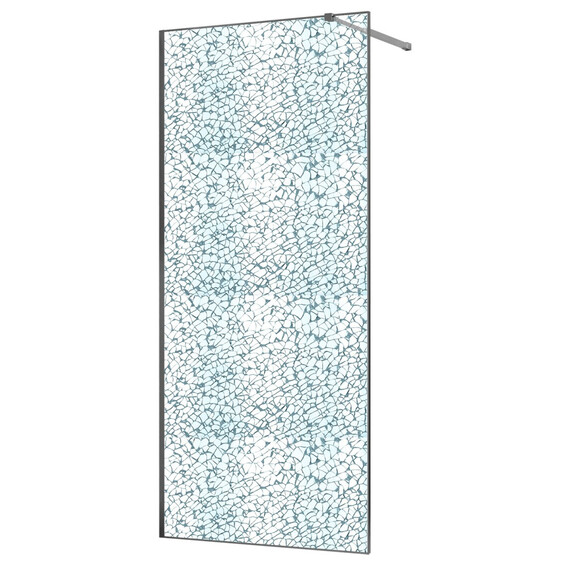 Душевая перегородка Azario Walk-in 120 см AZ-275-120-MGR-CBR (стекло 13 мм) графит матовый/"Битое стекло" фото 