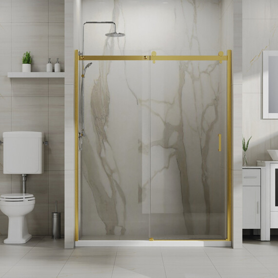 Душевая дверь Azario BERN 150 см AZ-733-150-BGL-CL, золото брашированное/прозрачное фото 2