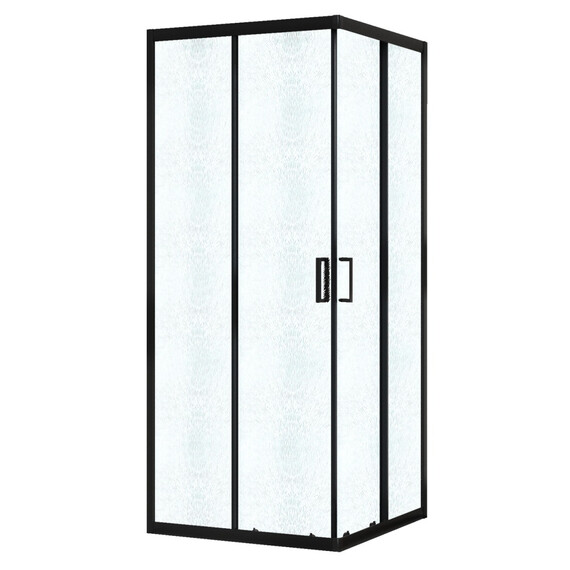 Душевое ограждение Azario PARIS 100х100 см AZ-R06-100-MB-CHC, чёрный матовый/стекло "Шиншилла" фото 