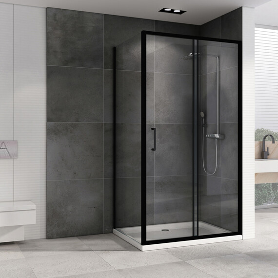 Душевое ограждение Abber Schwarzer Diamant 110x80 см AG30110B5-S80B5, чёрный/прозрачное фото 2