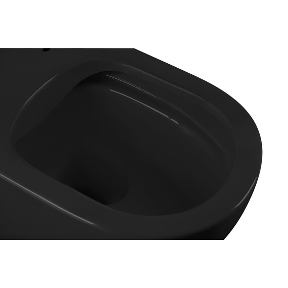 Унитаз подвесной безободковый Abber Bequem AC1103MB с крышкой микролифт, чёрный матовый, Цвет производителя: чёрный матовый фото 15