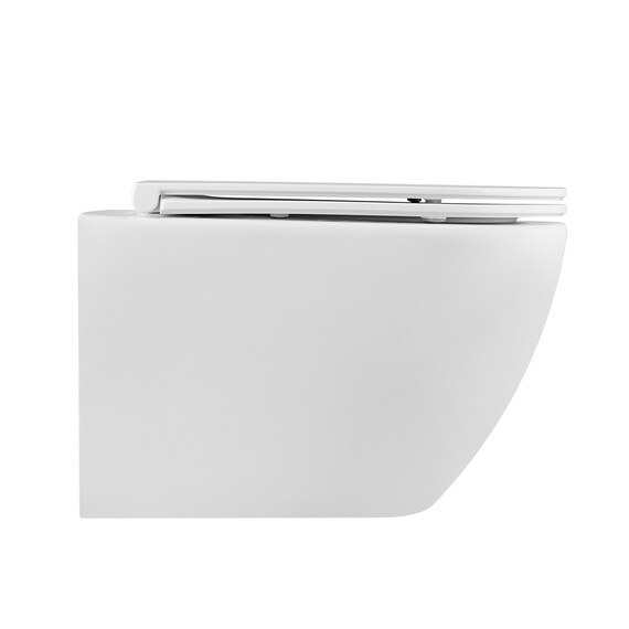 Унитаз подвесной безободковый Abber Bequem AC1103 с крышкой микролифт, белый, Цвет производителя: белый фото 12