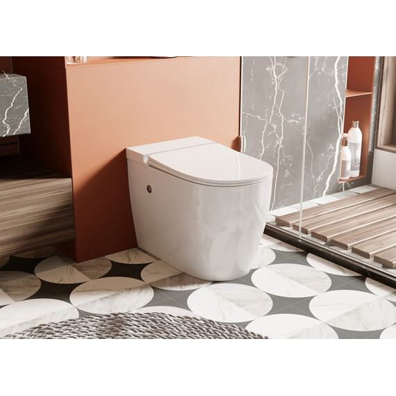 Унитаз приставной безободковый импульсный Abber Bequem AC1115P с крышкой микролифт (выпуск горизонтальный) фото 11