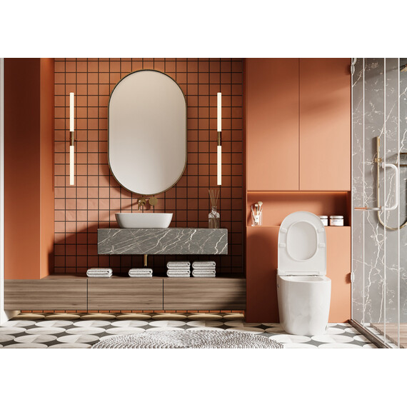 Унитаз приставной безободковый импульсный Abber Bequem AC1115P с крышкой микролифт (выпуск горизонтальный) фото 12